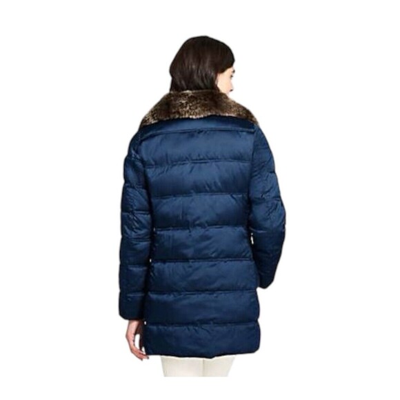 LANDS' END XL (18) Navy Blue Insulated Puffer Coat Parka - Picture 2 of 16